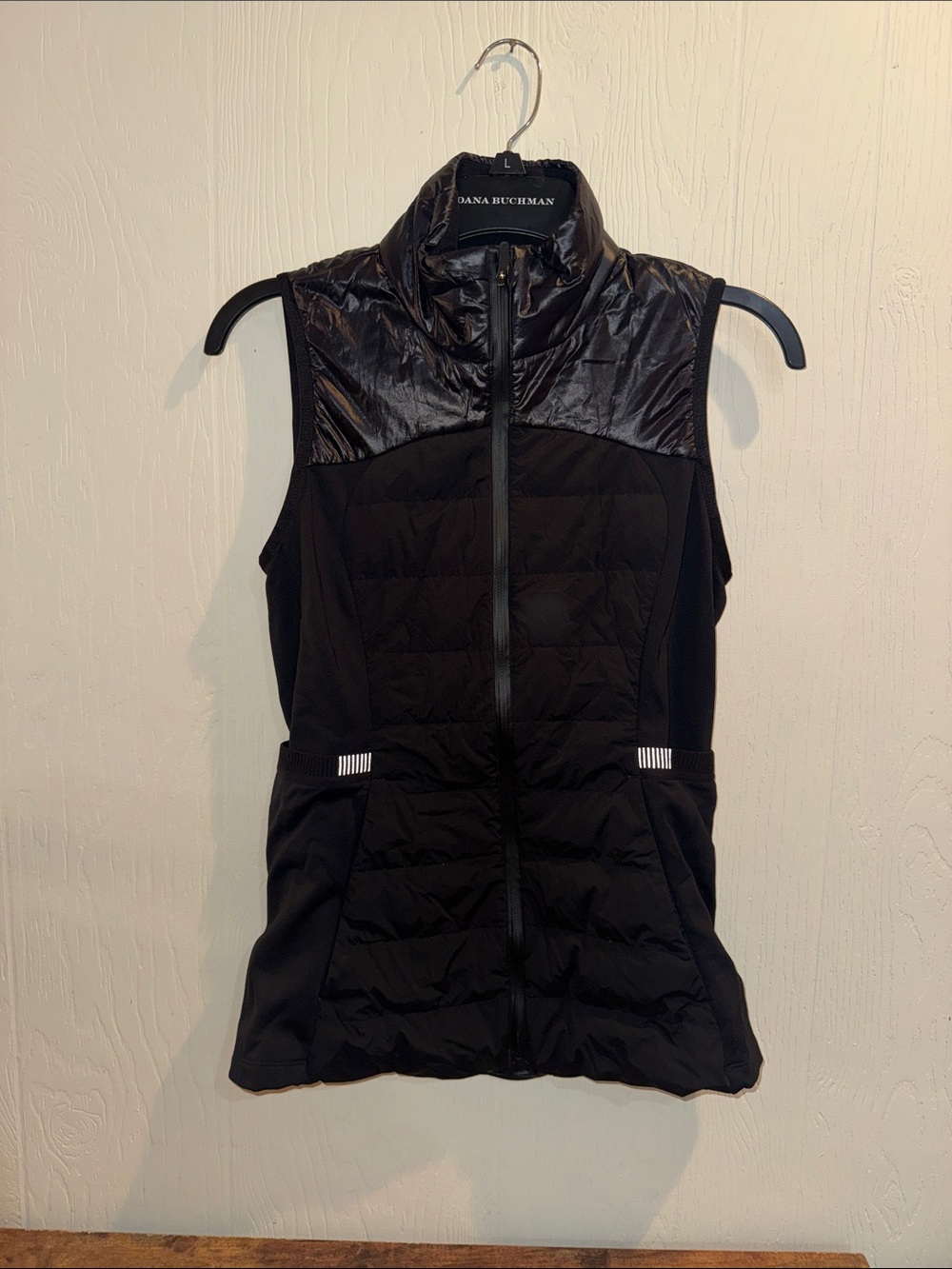 lululemon athletica Black Quilted & Shine Panel Sleeveless Vest